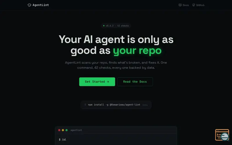 Screenshot of AgentLint