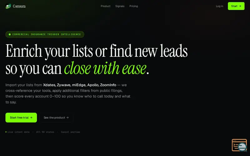 Screenshot of Comsura