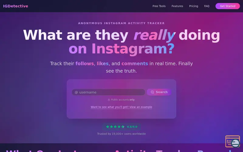 Screenshot of IGDetective