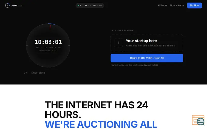 Screenshot of 24hrs.lol
