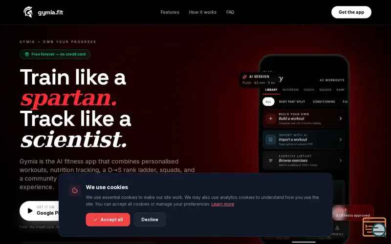 Screenshot of GymiaFit