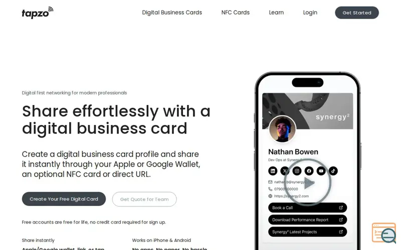 Screenshot of Tapzo