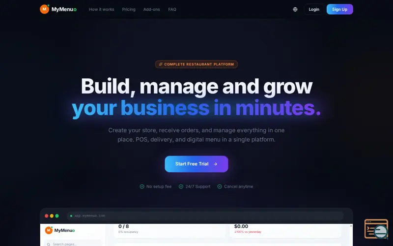 Screenshot of MyMenuo