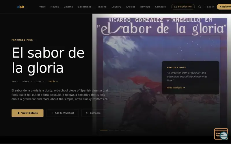 Screenshot of DbCult - Cult Cinema