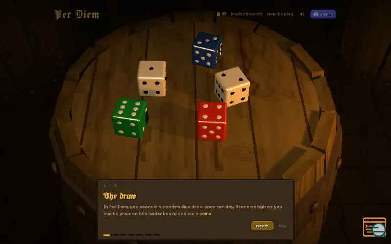 Screenshot of Perdiem