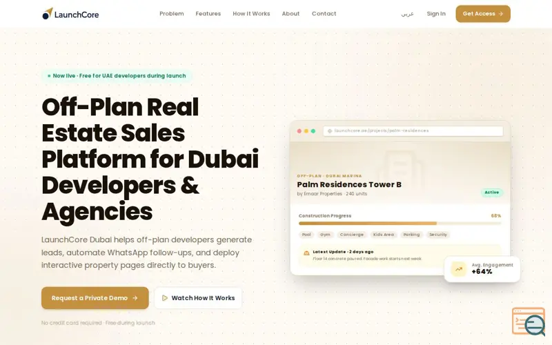 Screenshot of LaunchCore