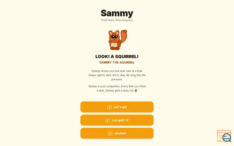 Screenshot of Sammy