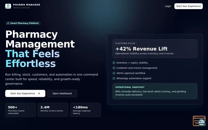 Screenshot of PharmaSyncs
