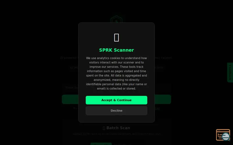 Screenshot of SPRK Scanner