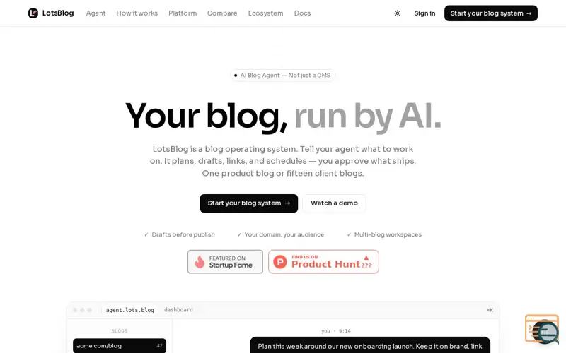 Screenshot of LotsBlog