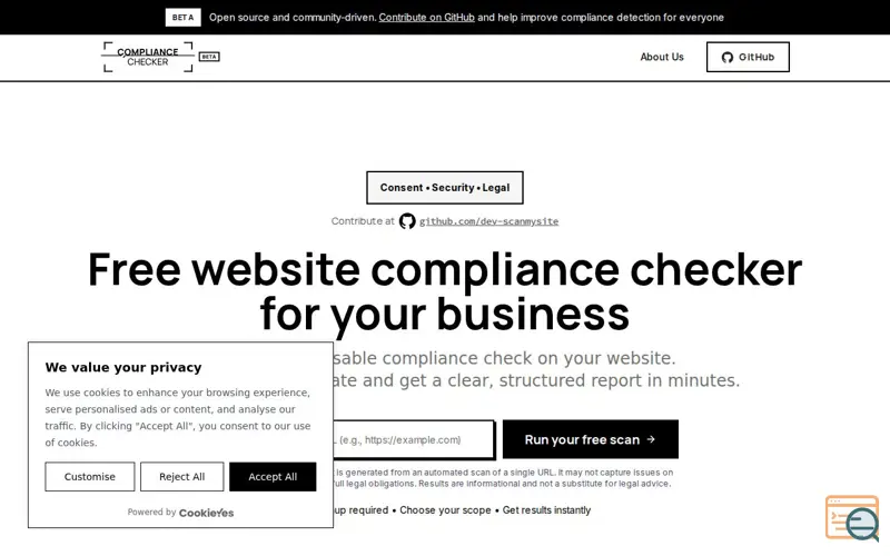Screenshot of Compliance Checker