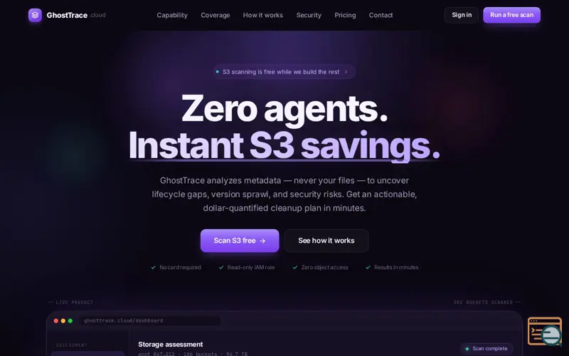 Screenshot of GhostTrace
