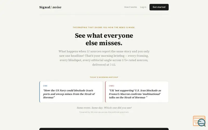 Screenshot of Signal/noise