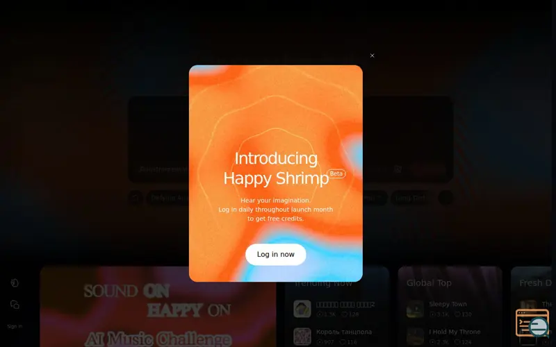 Screenshot of Happy Shrimp, a launch using Tengine