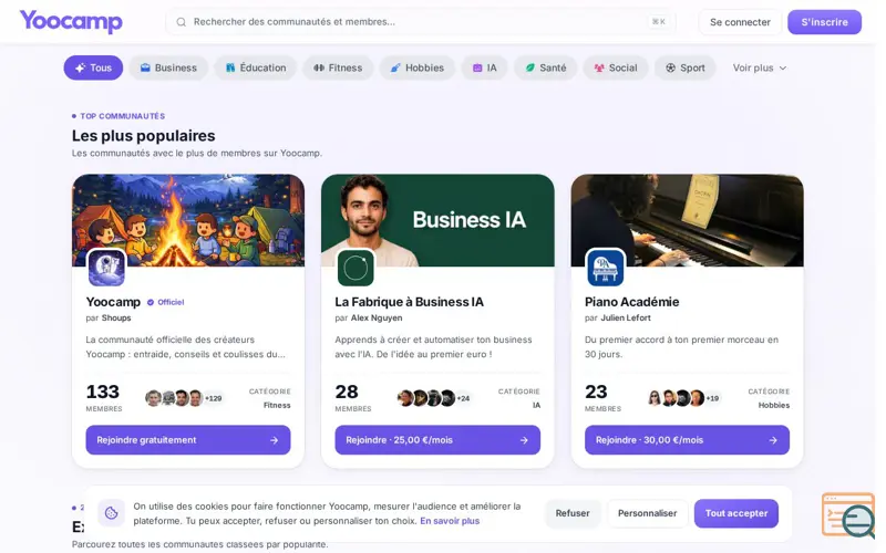 Screenshot of Yoocamp, a launch using GIPHY