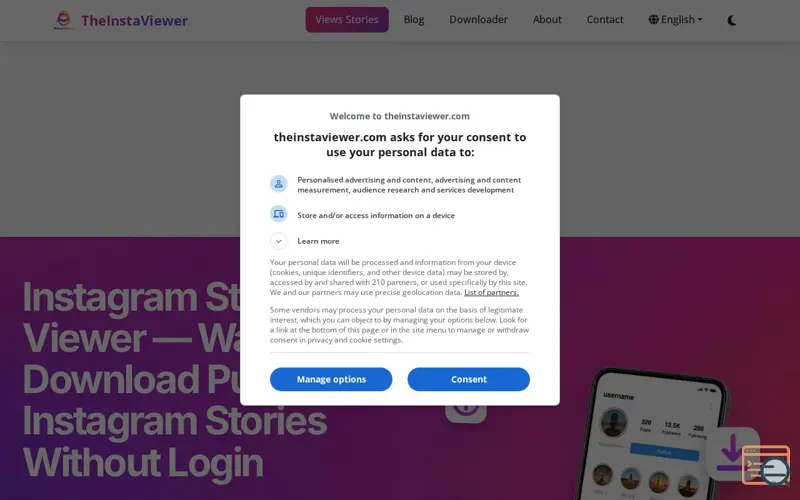 Screenshot of TheInstaViewer