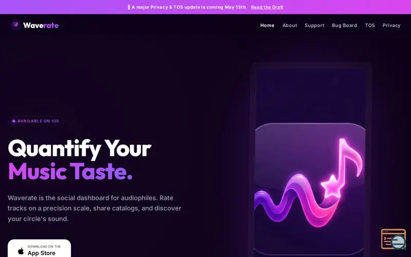 Screenshot of Waverate