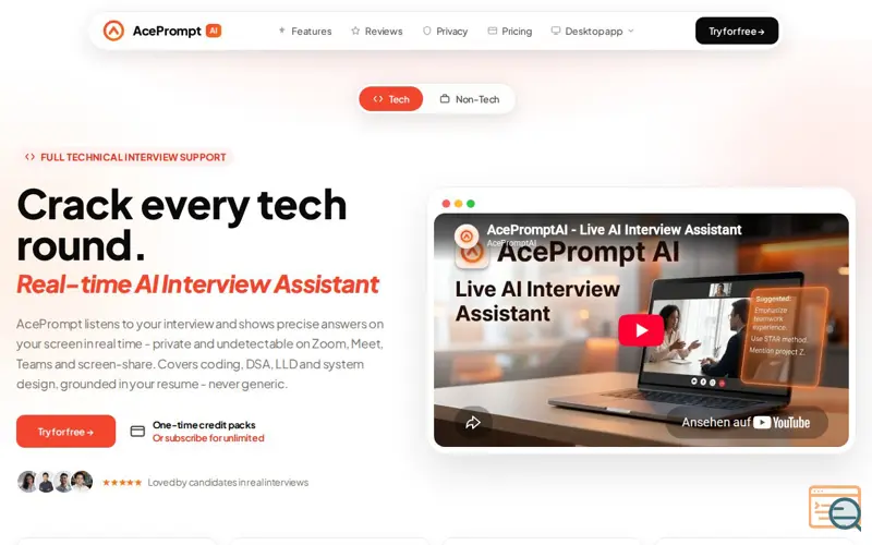 Screenshot of AcePromptAI