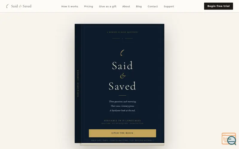 Screenshot of Said & Saved