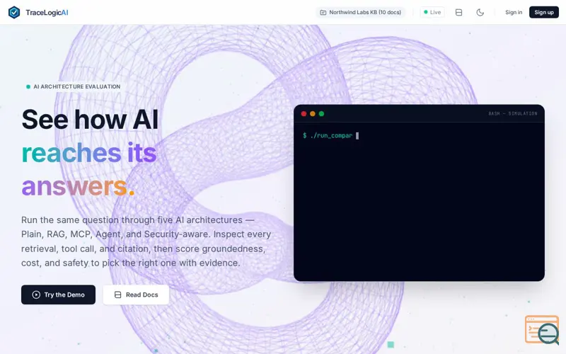 Screenshot of TraceLogicAI — See How AI Reaches Its Answers