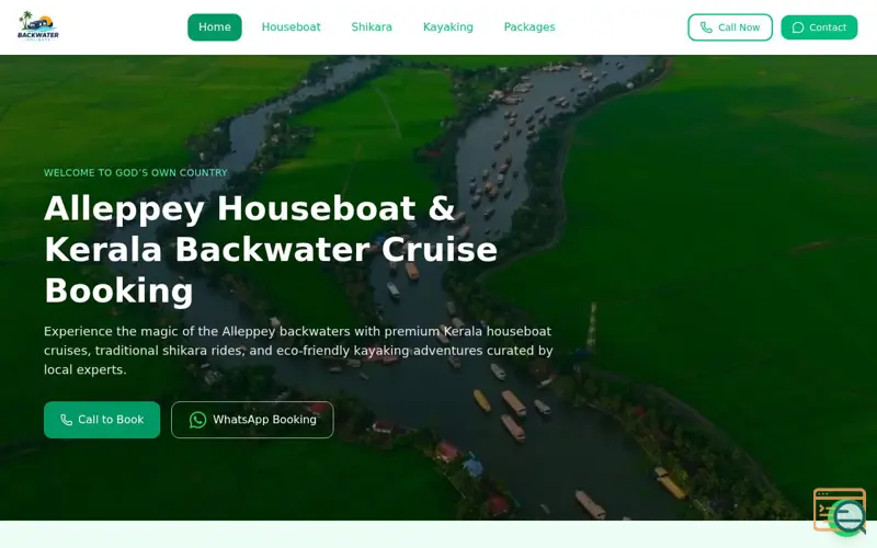 Screenshot of Backwater Holidays
