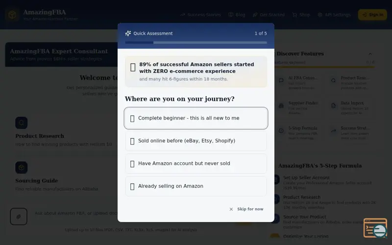 Screenshot of AmazingFBA Online