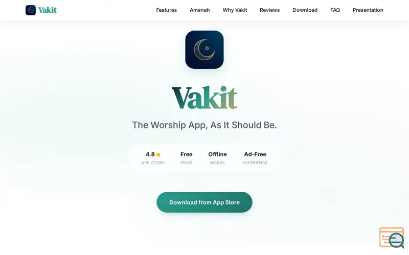 Screenshot of Vakit