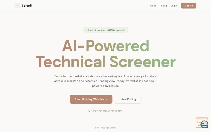 Screenshot of Sortefi 