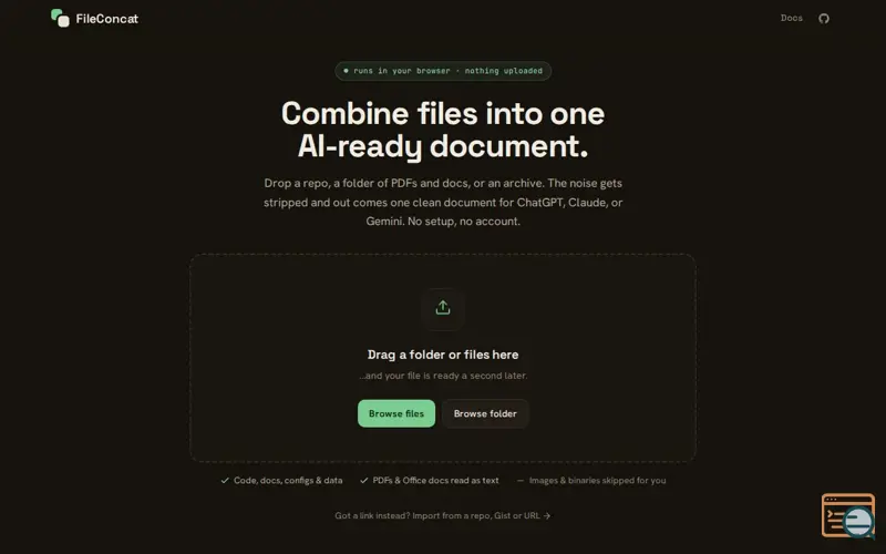 Screenshot of FileConcat