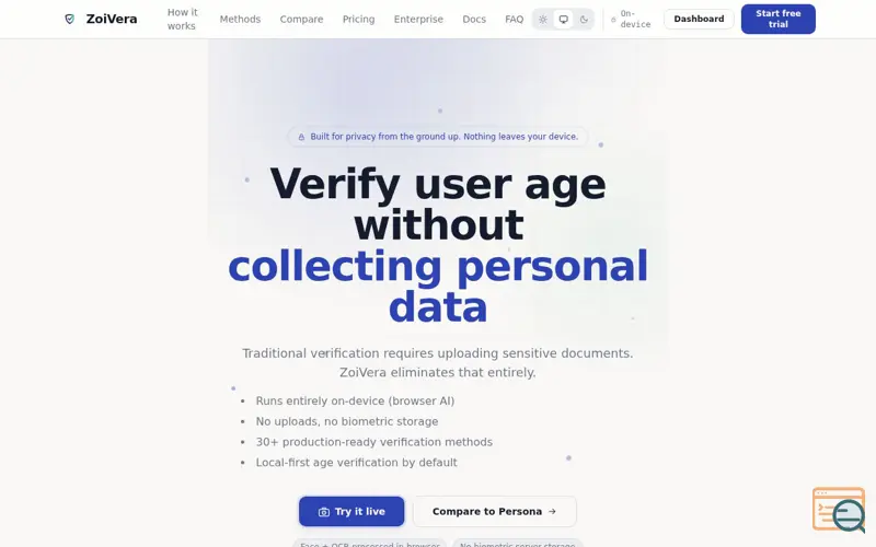 Screenshot of ZoiVera
