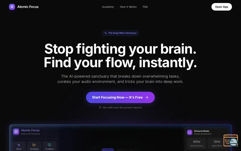 Screenshot of Atomic Focus