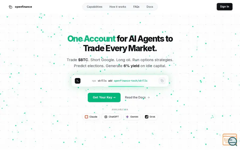 Screenshot of OpenFinance