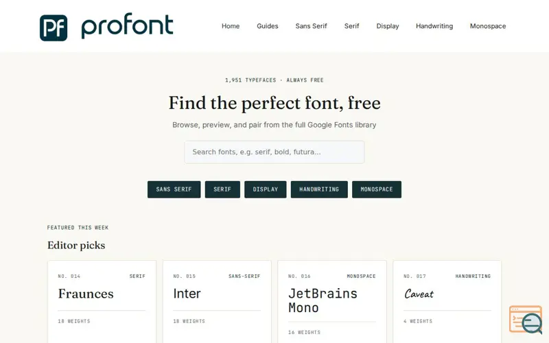 Screenshot of ProFont