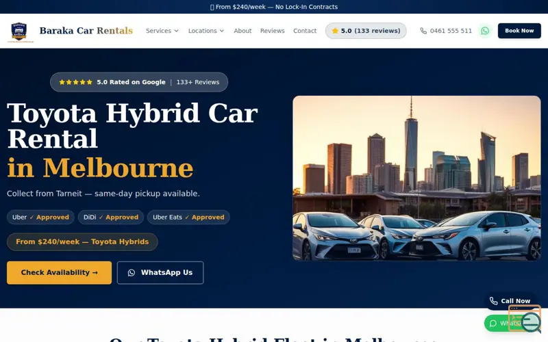Screenshot of Baraka Car Rentals