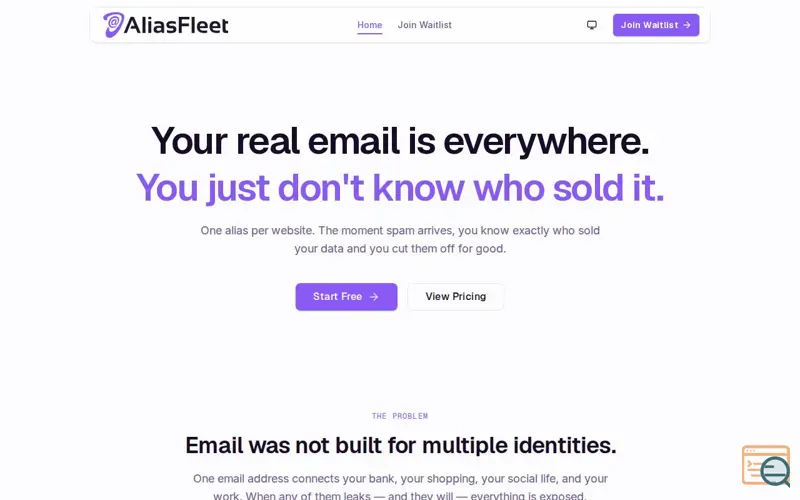 Screenshot of AliasFleet