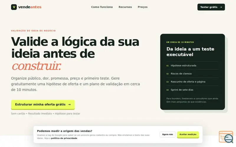 Screenshot of VendeAntes