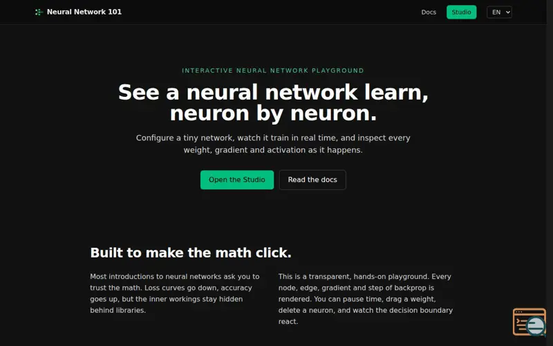 Screenshot of Neural Network 101