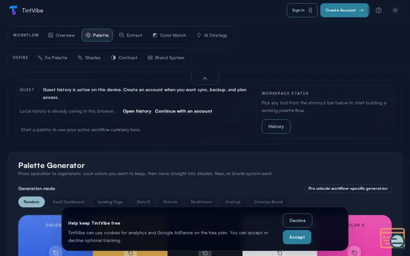 Screenshot of TintVibe