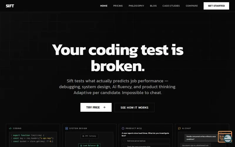 Screenshot of Sift