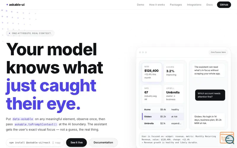 Screenshot of askable