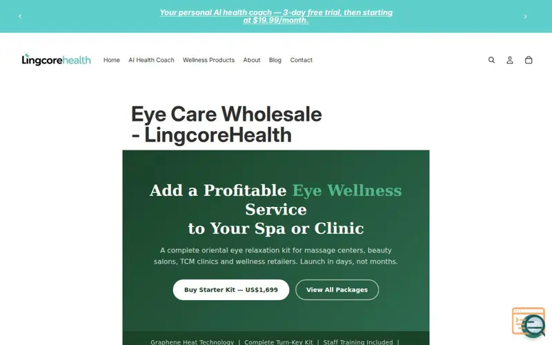 Screenshot of Eye Care Wholesale - LingcoreHealth