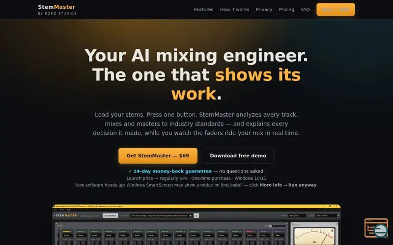Screenshot of StemMaster
