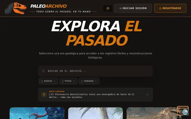 Screenshot of PaleoArchivo