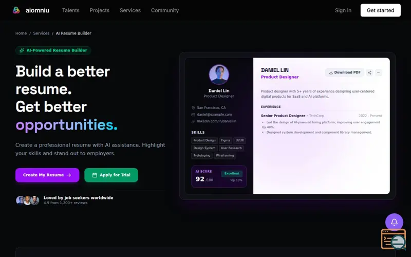 Screenshot of Aiomniu