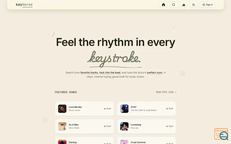 Screenshot of Keyverse