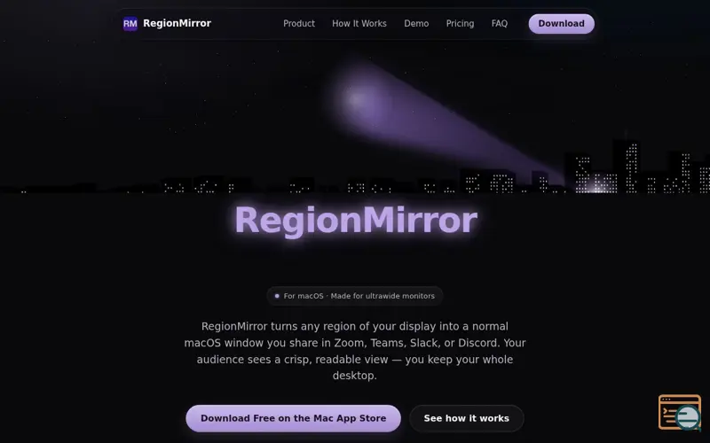 Screenshot of RegionMirror, a launch using SaaS Browser