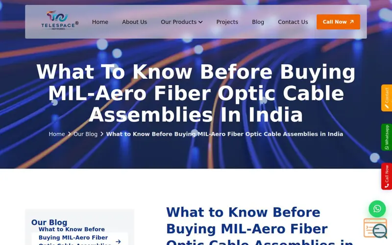 Screenshot of MIL-Aero Fiber Optic Cable Assemblies