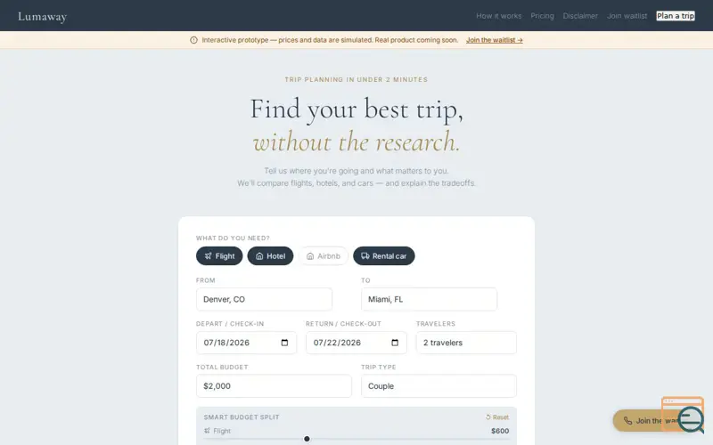 Screenshot of Lumaway