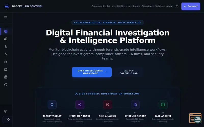 Screenshot of Blockchain Sentinel 