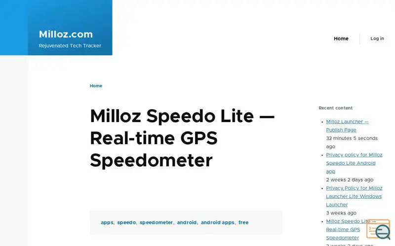 Screenshot of Milloz Speedo Lite — Gps Speedometer App